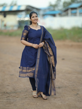 Kanchi Cotton Blue Salwar Suit With Duppata For Women