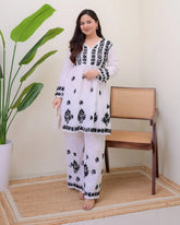 Women Embroidered A-Line Kurta & Pants Set