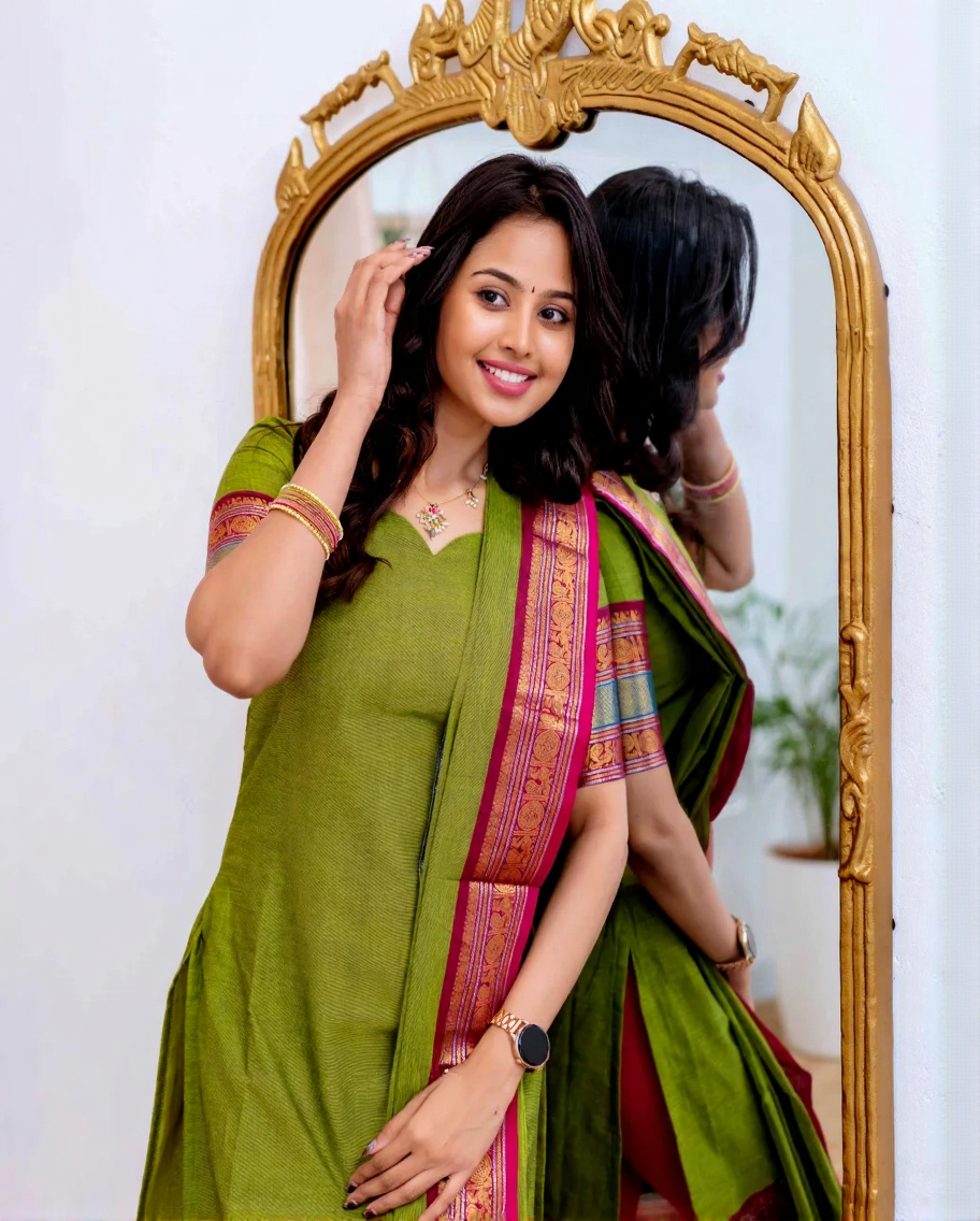 Kanchi Cotton Perrot Salwar Suit With Duppata For Women