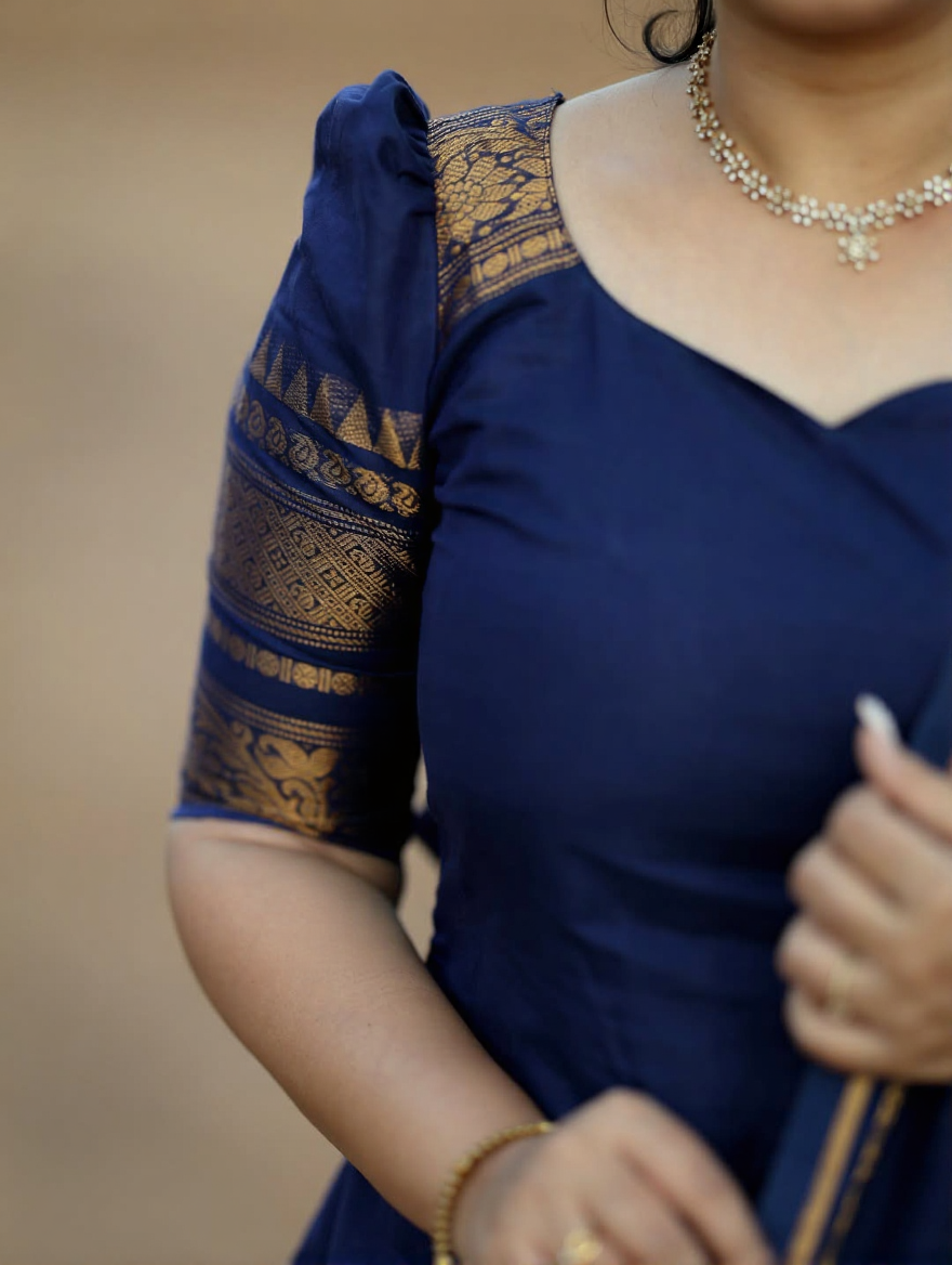 Kanchi Cotton Blue Salwar Suit With Duppata For Women