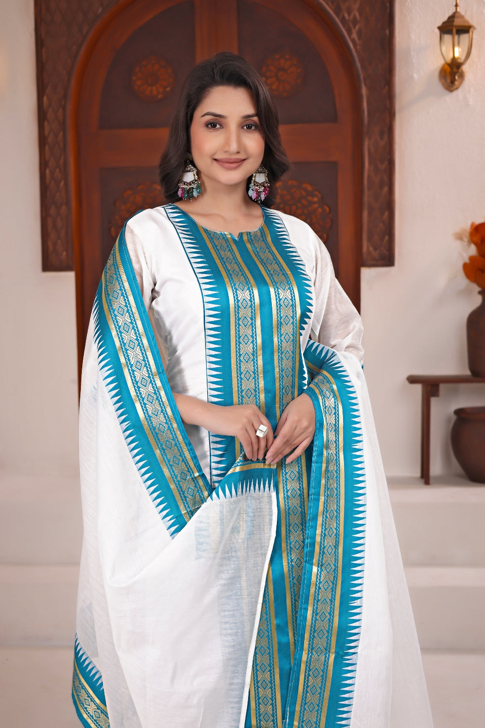 Pure Kanchi Cotton Kurti With Duppata