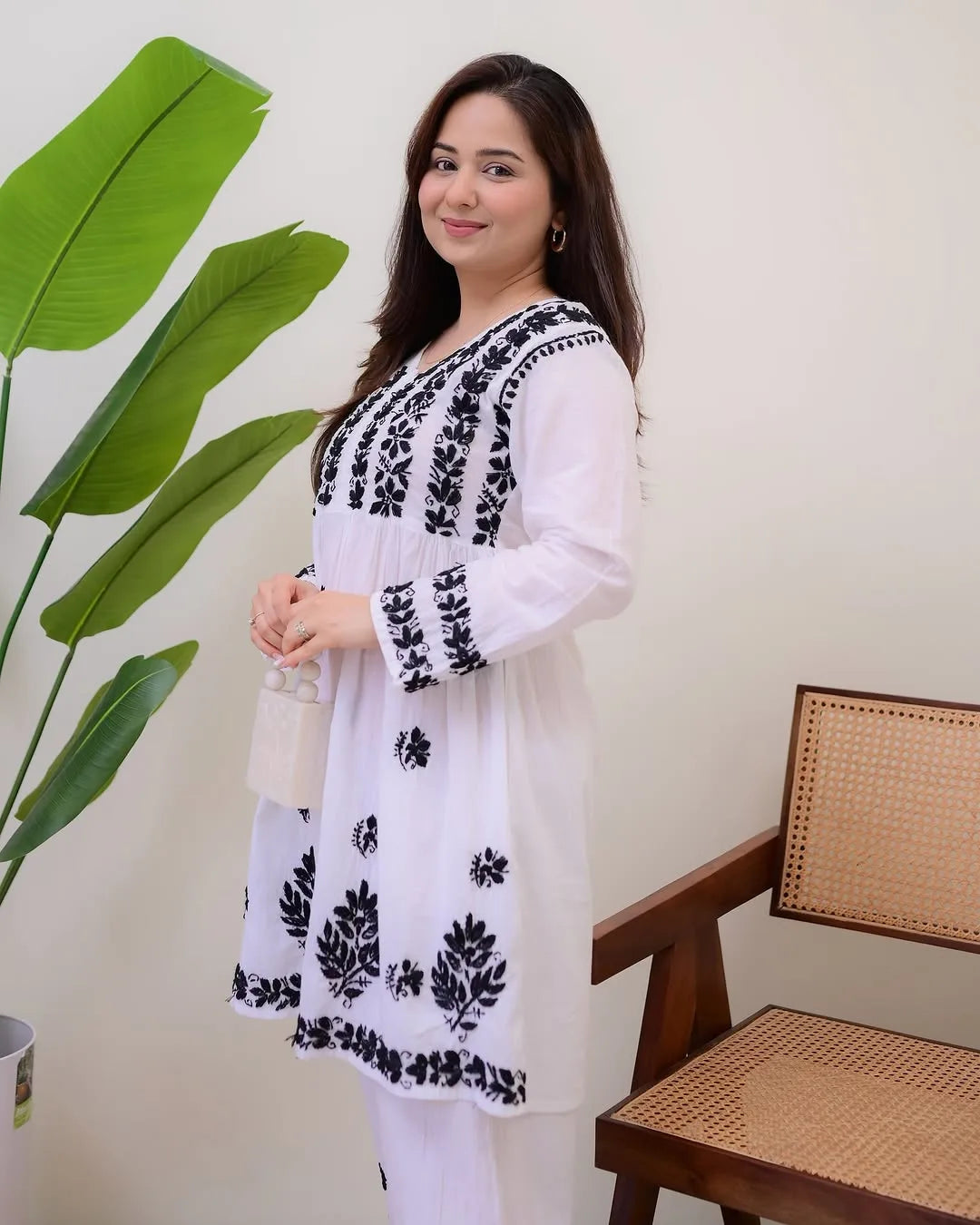 Women Embroidered A-Line Kurta & Pants Set