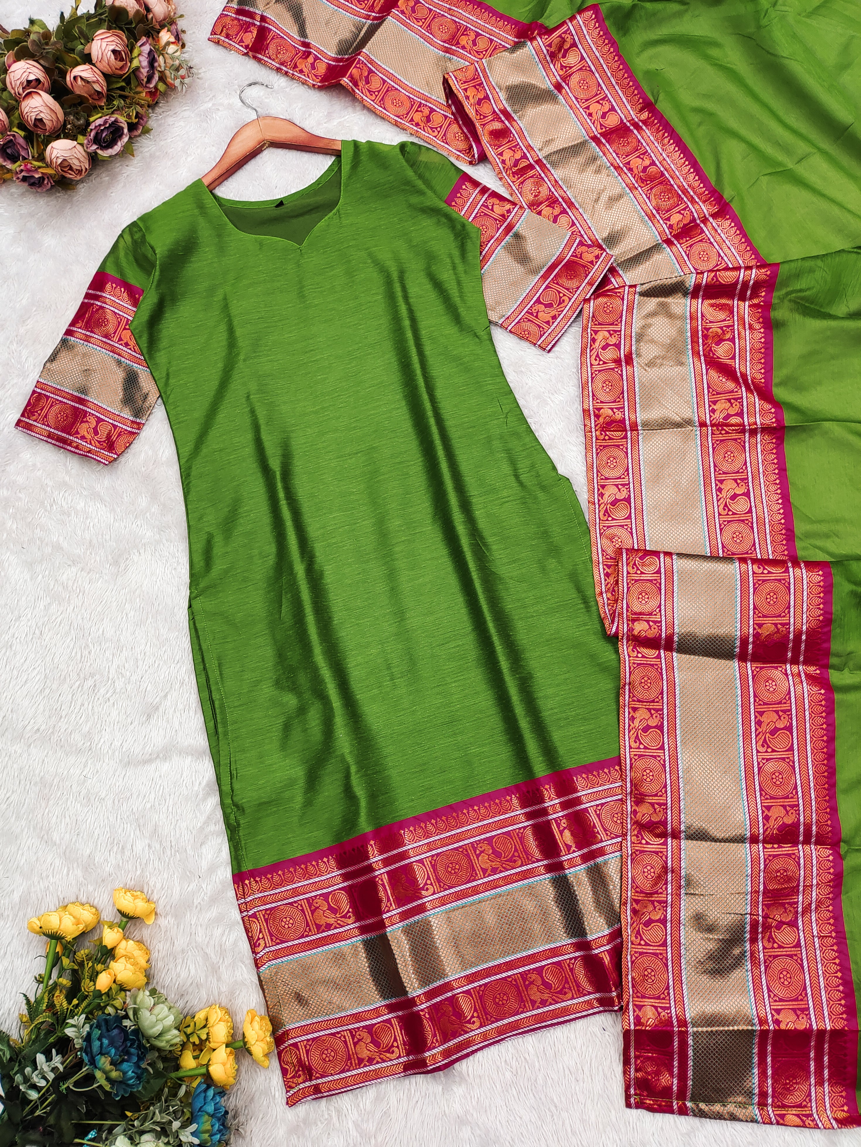 Kanchi Cotton Perrot Salwar Suit With Duppata For Women