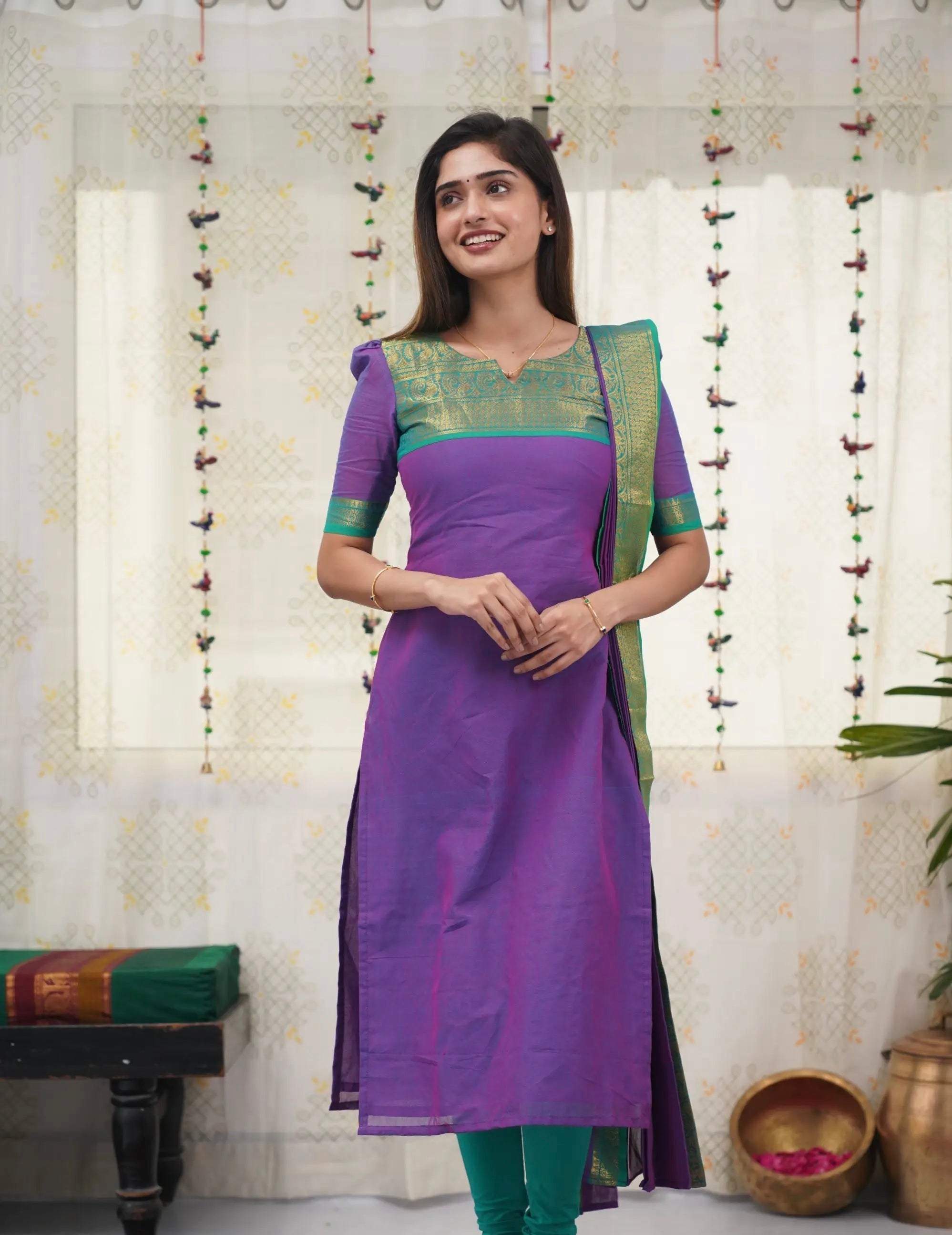 Kanchi Cotton Salwar Suit With Duppata For Women