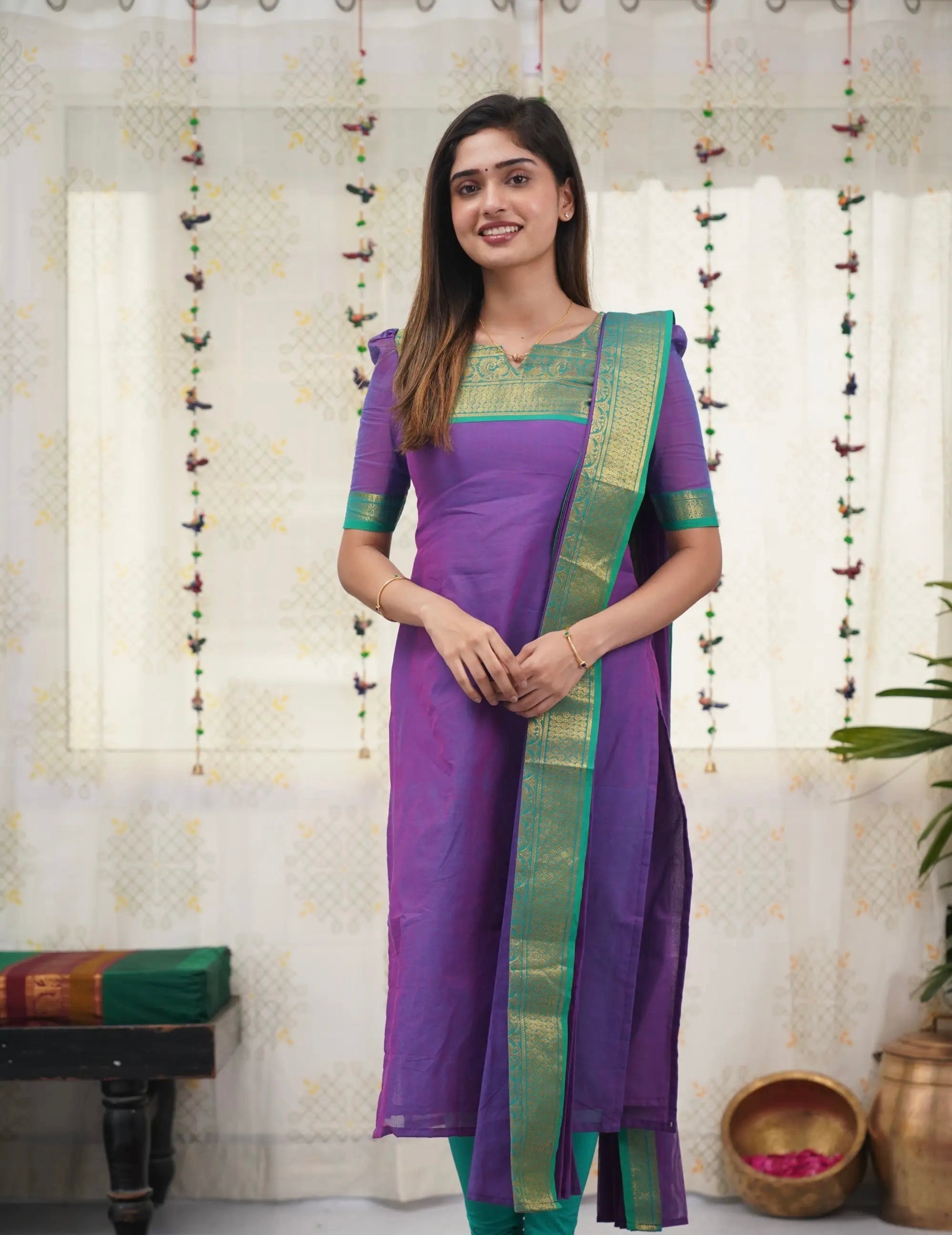 Kanchi Cotton Salwar Suit With Duppata For Women
