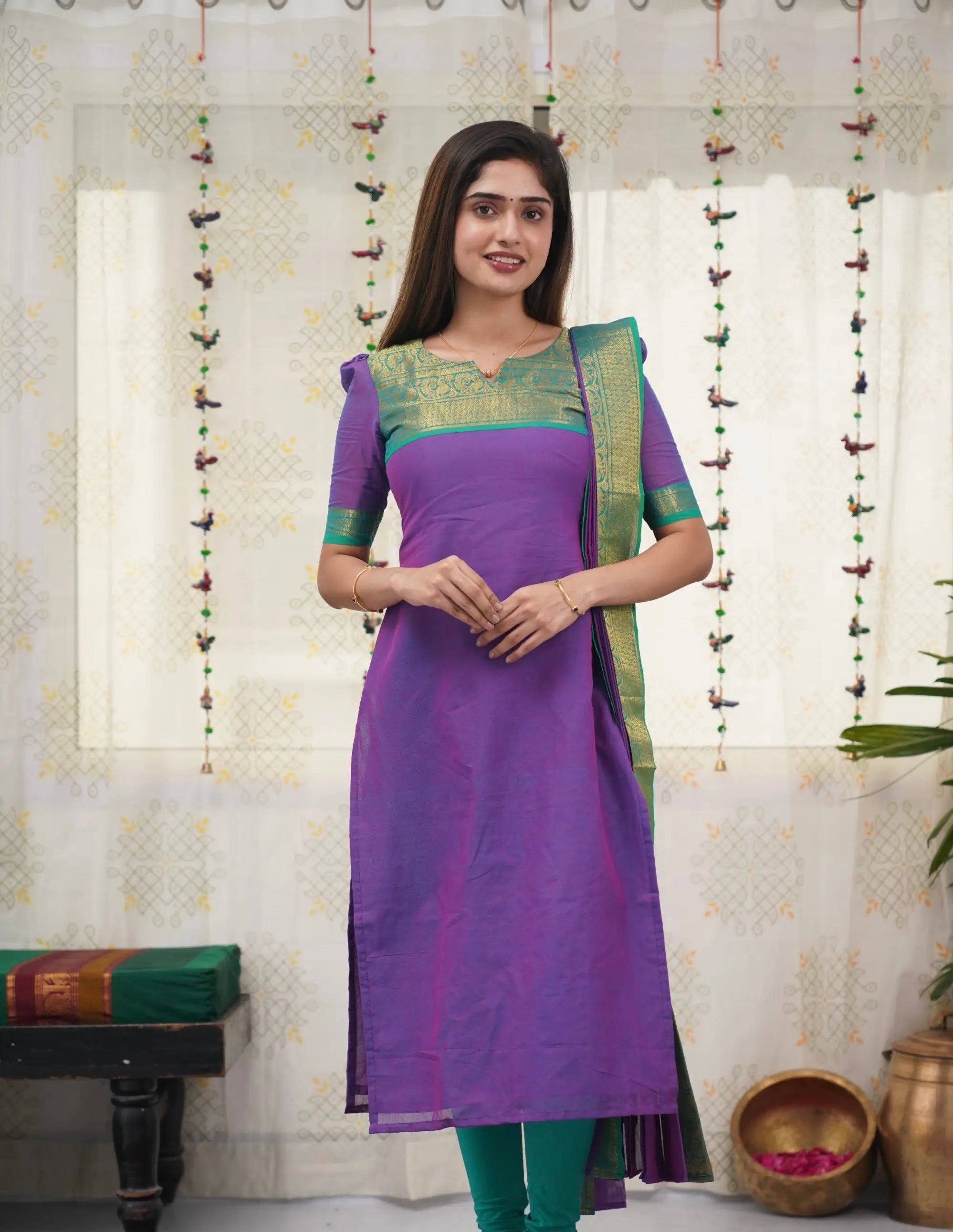 Kanchi Cotton Salwar Suit With Duppata For Women