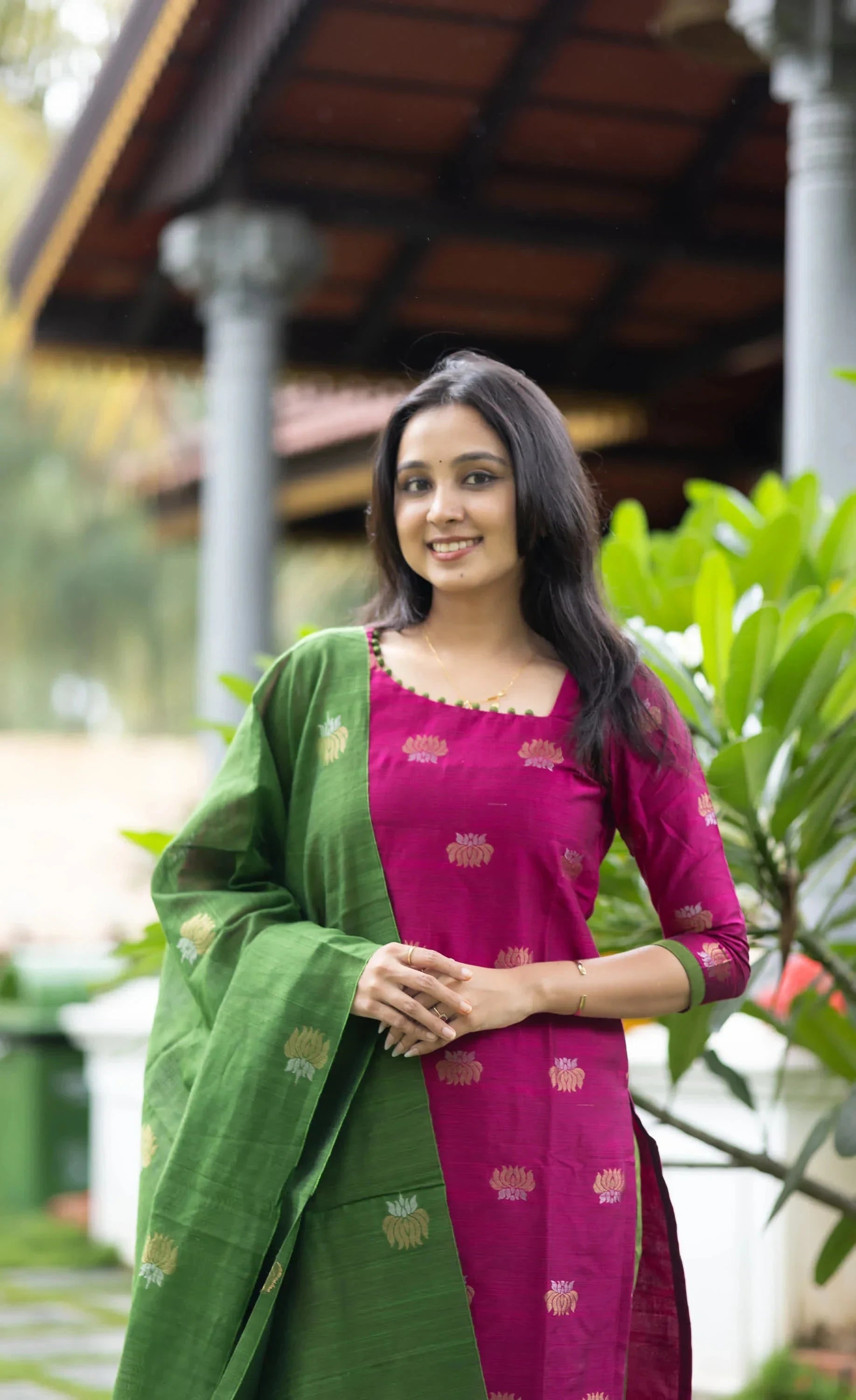 Women Ethnic Motifs Regular Kurta with Trousers & With Dupatta