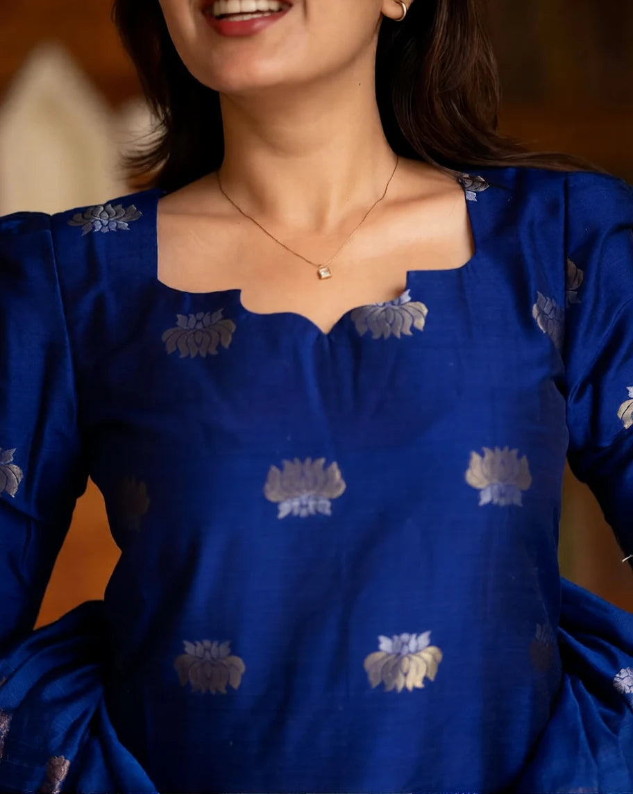 Women Ethnic Motifs Regular Kurta with Trousers & With Dupatta